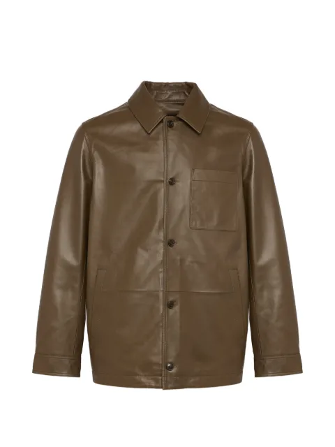 Yves Salomon button leather shirt