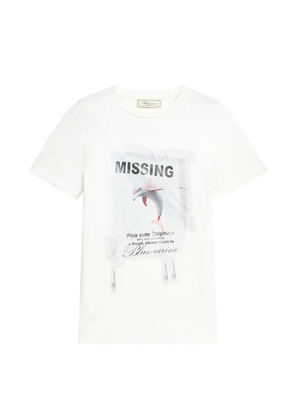 Blumarine dolphin-print jersey T-shirt - Bianco