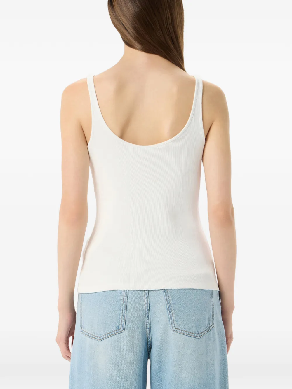Blumarine Top met geborduurd logo Wit