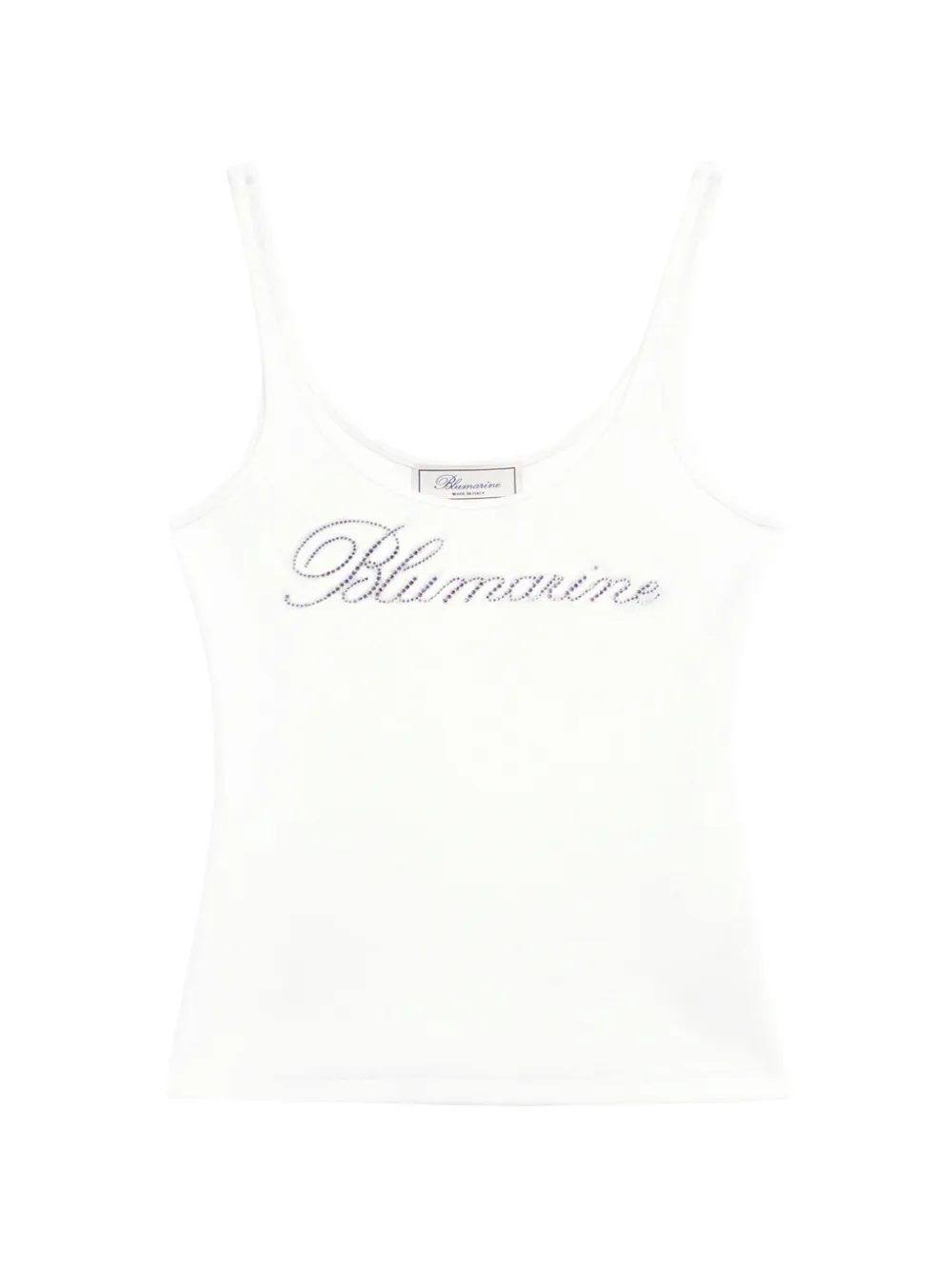 Blumarine logo-embroidered top - Bianco
