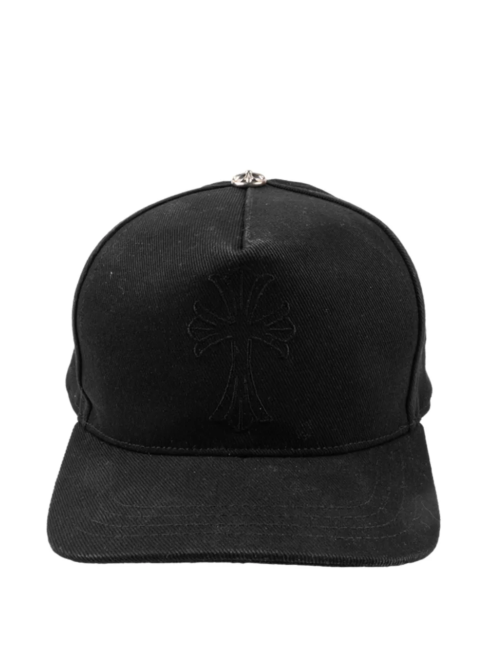 Chrome Hearts Cross waxed denim baseball cap - Nero