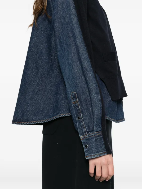 Sacai デニムカーディガン | ブルー | FARFETCH JP