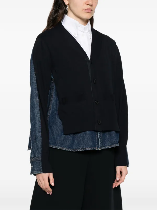 Sacai デニムカーディガン | ブルー | FARFETCH JP