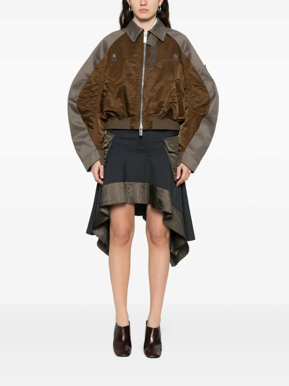  Sacai Zip Bomber Jacket - Green 