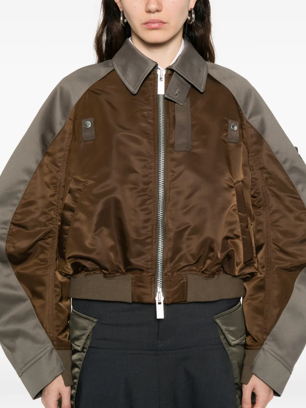 sacai Bomberjack met rits Groen