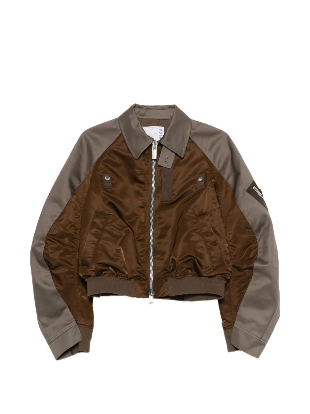 sacai zip bomber jacket - Marrone