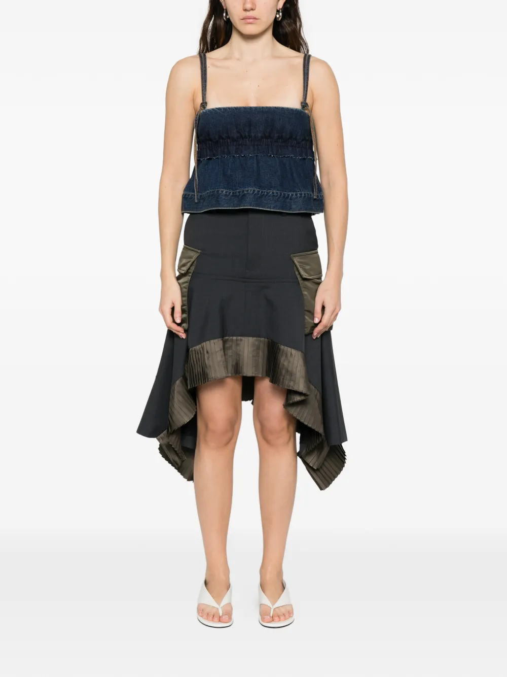  Sacai Denim Pullover Top - Blue 