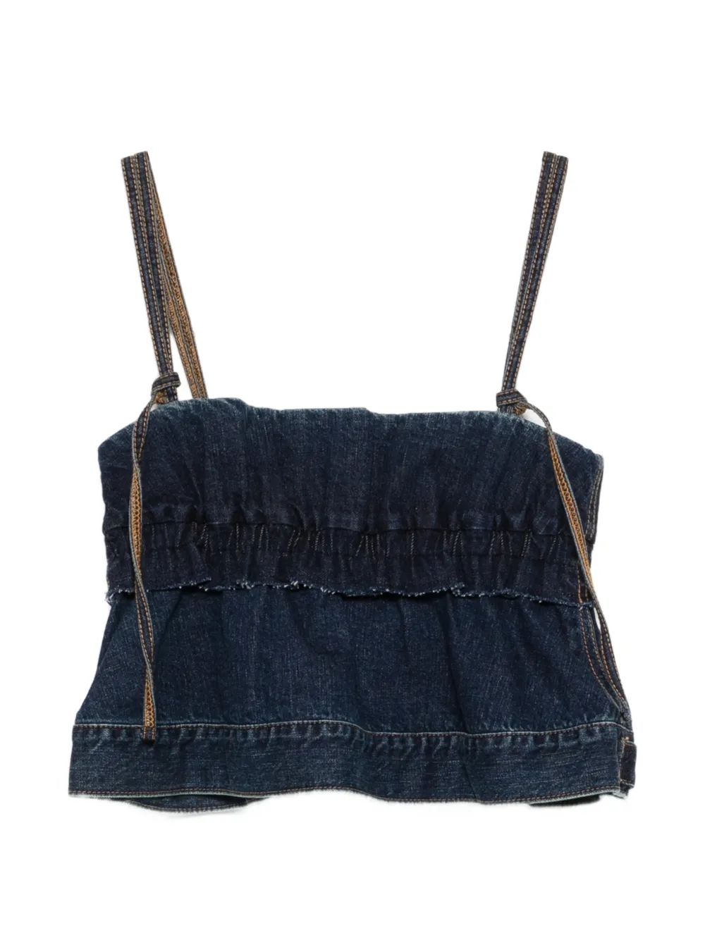 sacai denim pullover top - Blu