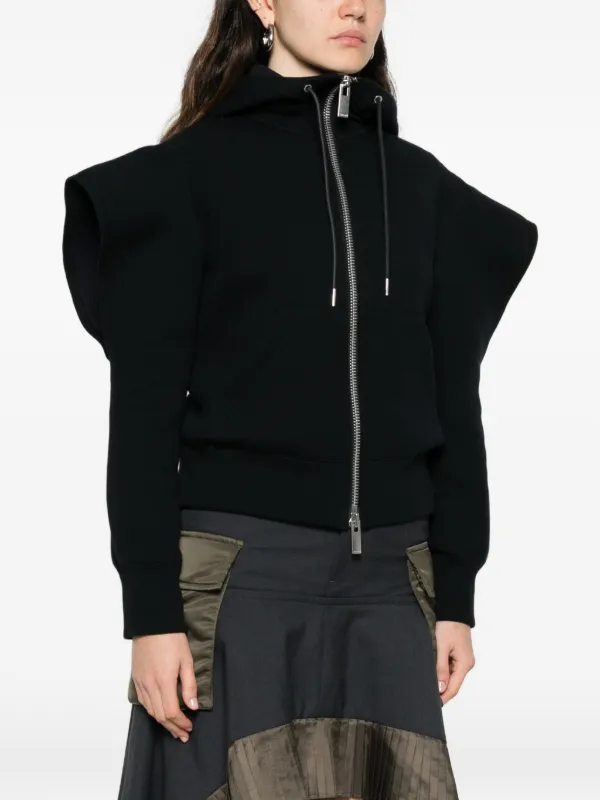 sacai サイズ2 ジップアップパーカー Sacai ジップアップ パーカー | ブラック | FARFETCH JP
