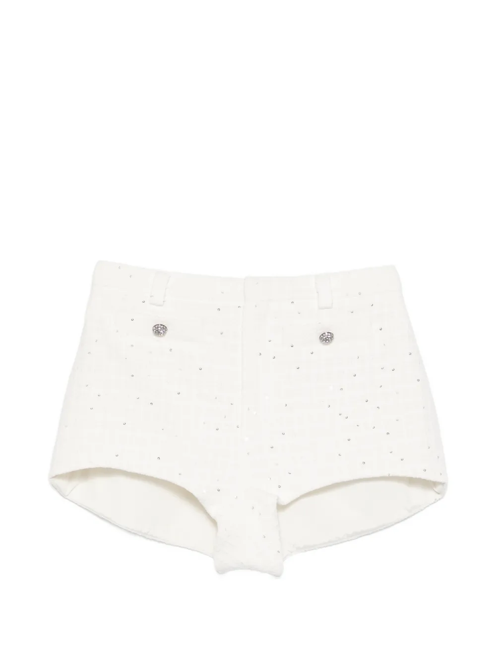 Alessandra Rich embellished-button mini shorts - Bianco