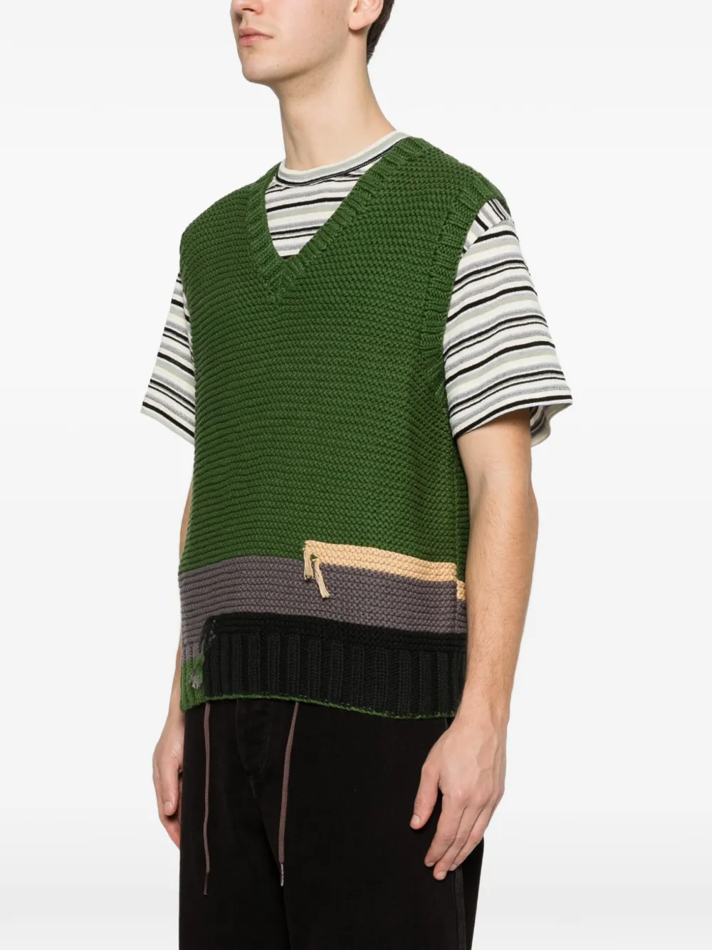 V-Neck Colour-Block Vest
