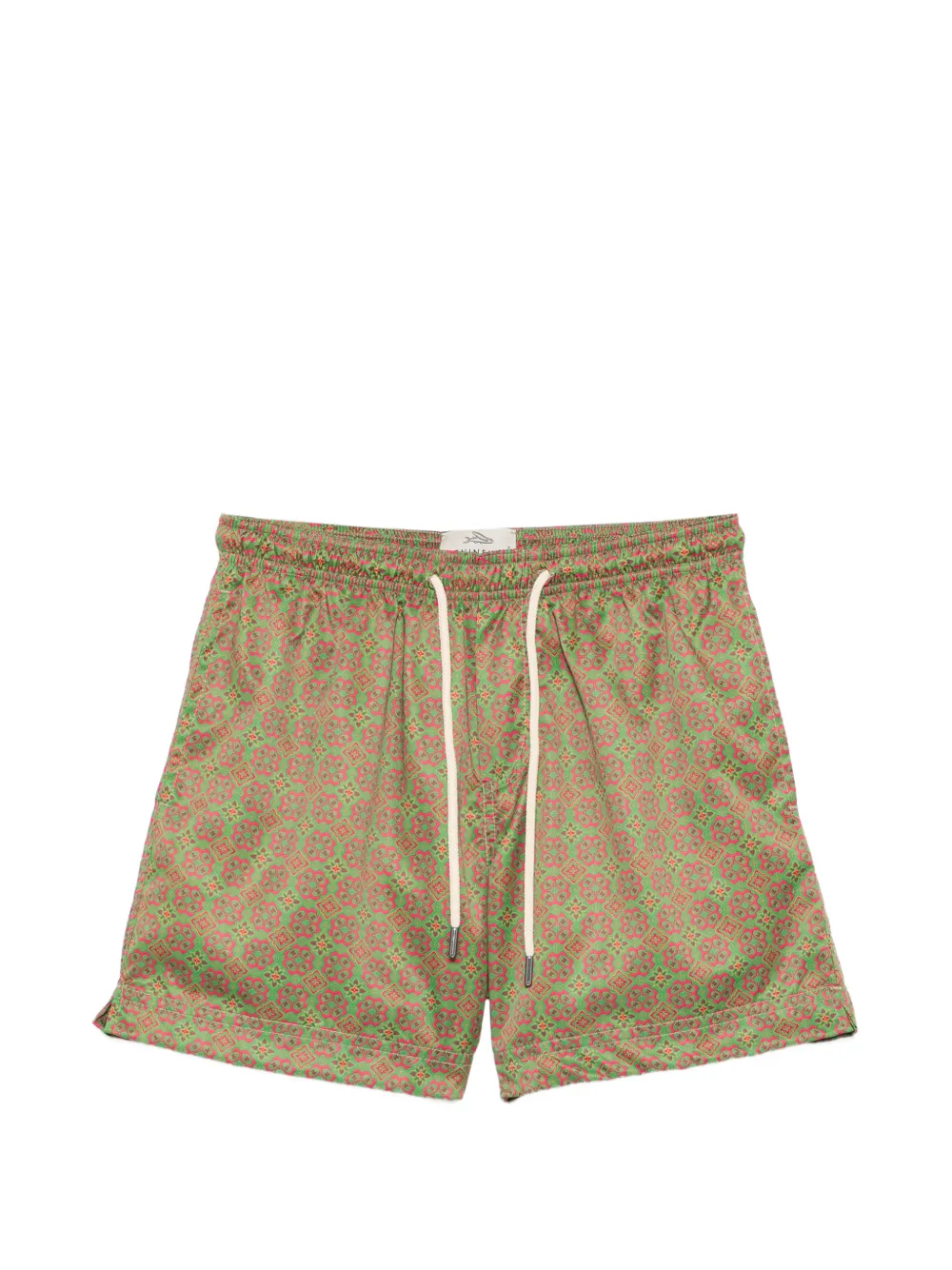 PENINSULA SWIMWEAR geometric-print drawstring swim shorts - Verde