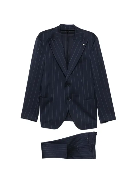 LUIGI BIANCHI MANTOVA pinstripe-pattern peak-lapel suit