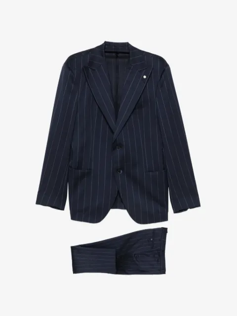 LUIGI BIANCHI MANTOVA blazer con solapas de pico y motivo de rayas diplomáticas
