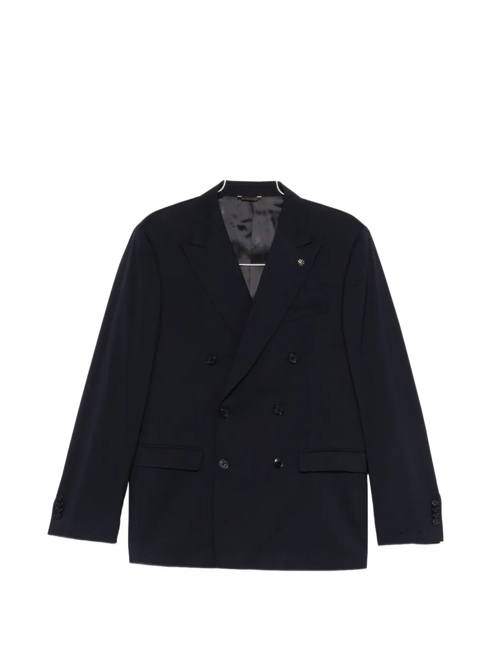 Manuel Ritz Double-breasted Suit In Black