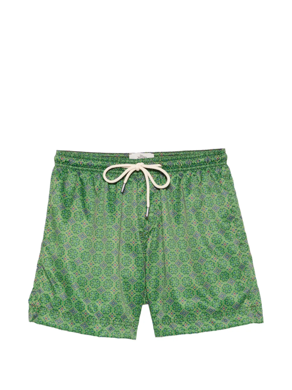 PENINSULA SWIMWEAR Caprera geometric-print drawstring swim shorts - Verde