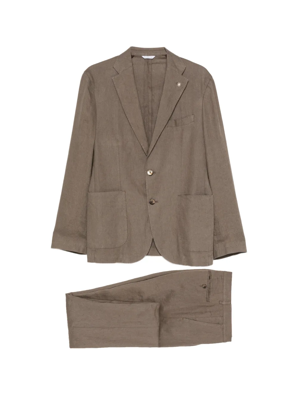 Manuel Ritz single-breasted linen suit - Marrone
