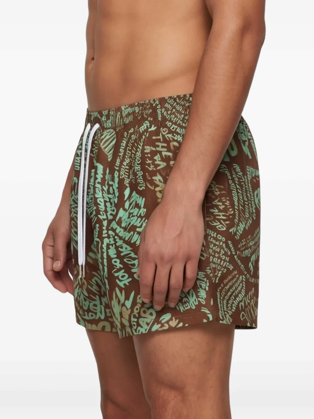 DSQUARED2 Zwembroek met graffiti-print Bruin