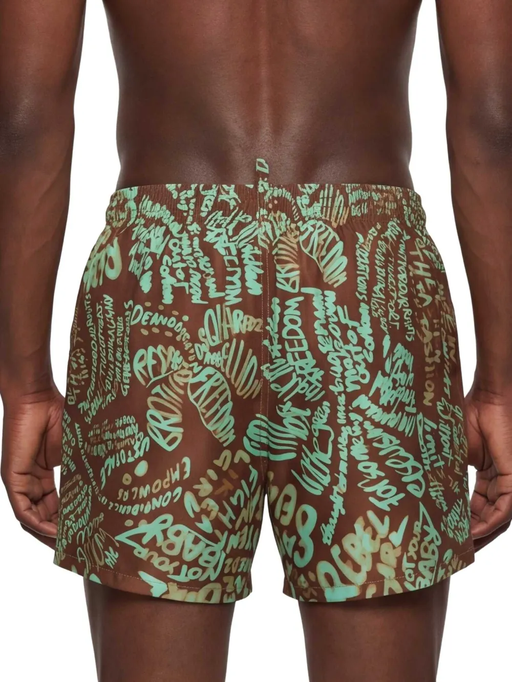 DSQUARED2 Zwembroek met graffiti-print Bruin