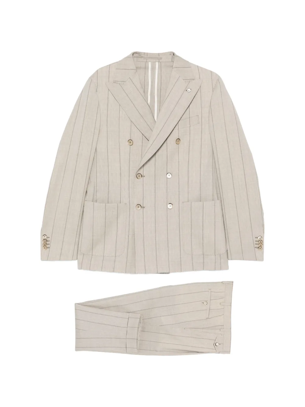 LUIGI BIANCHI MANTOVA pinstripe double-breasted suit - Toni neutri