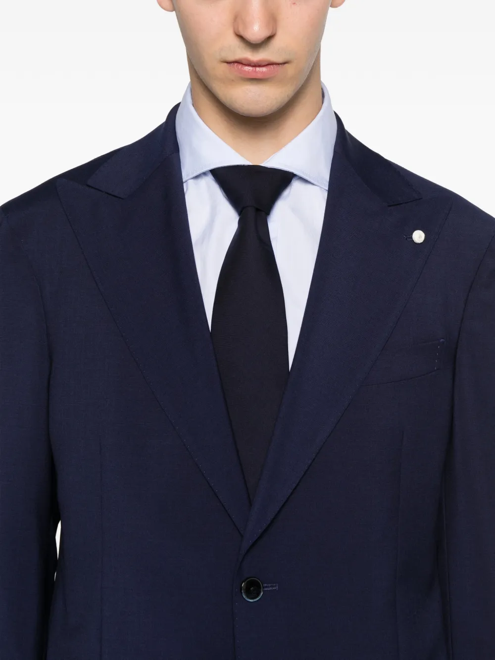 LUIGI BIANCHI MANTOVA Blazer met enkele rij knopen Blauw