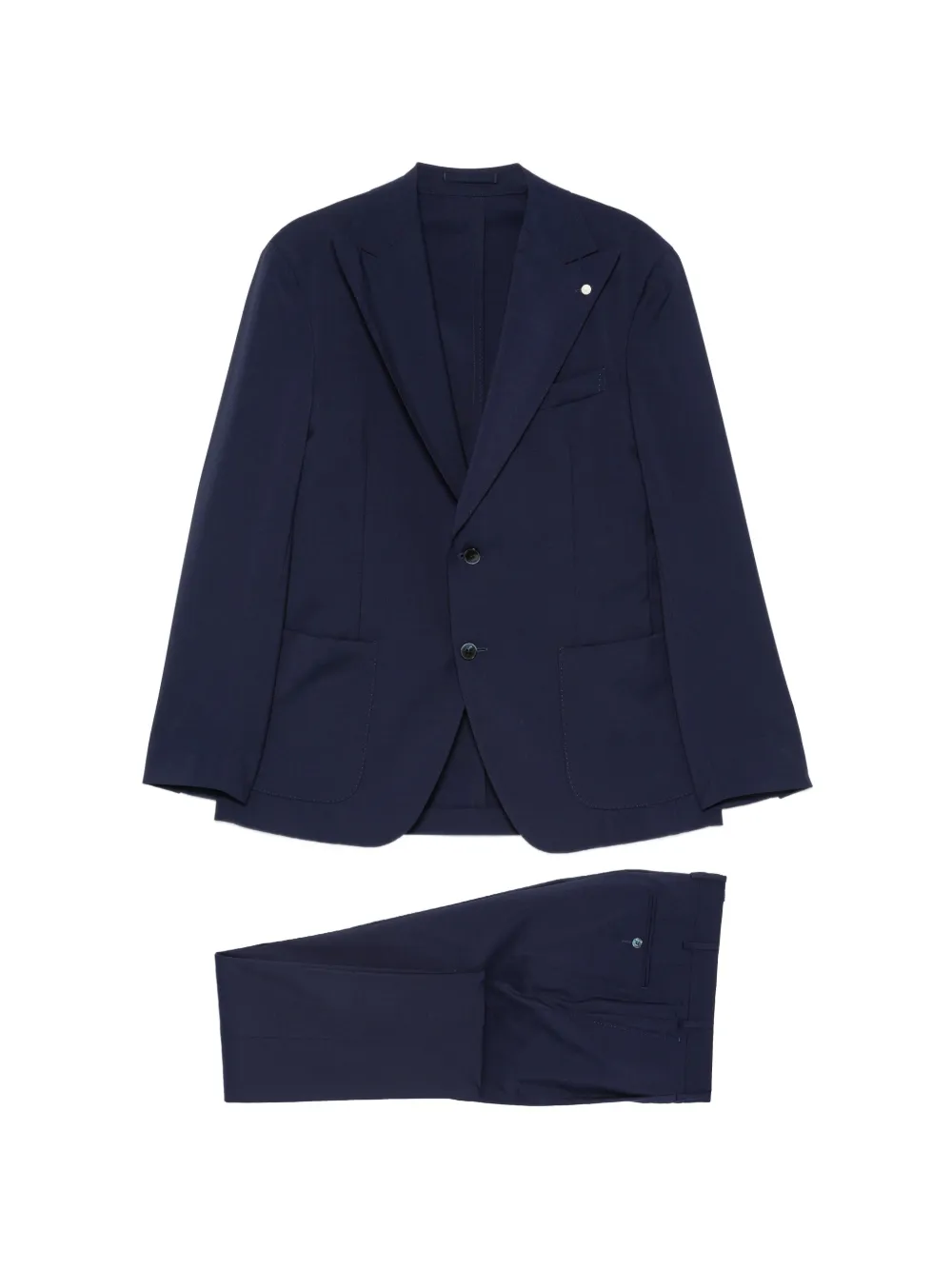 LUIGI BIANCHI MANTOVA single-breasted peak-lapel blazer - Blue