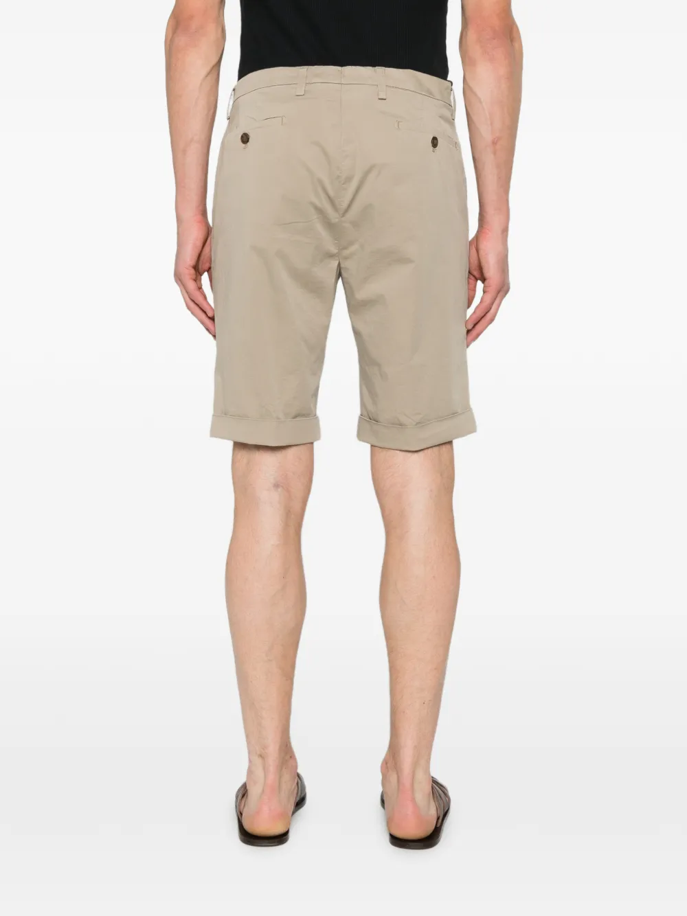 Briglia 1949 Geplooide shorts met omgeslagen pijpen Beige