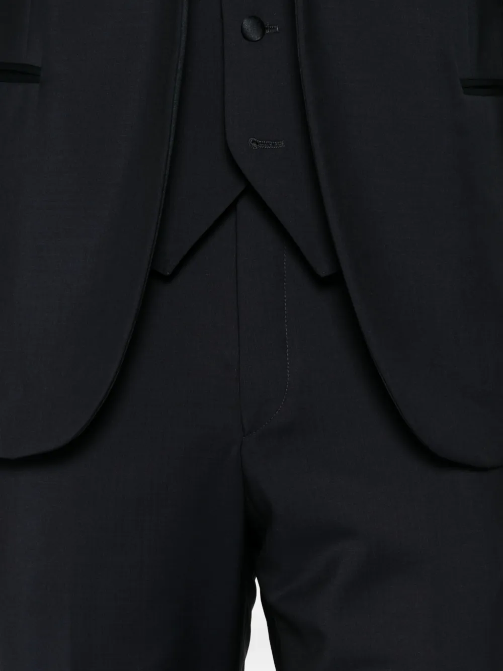 Corneliani Driedelig pak met enkele rij knopen en puntige revers Blauw
