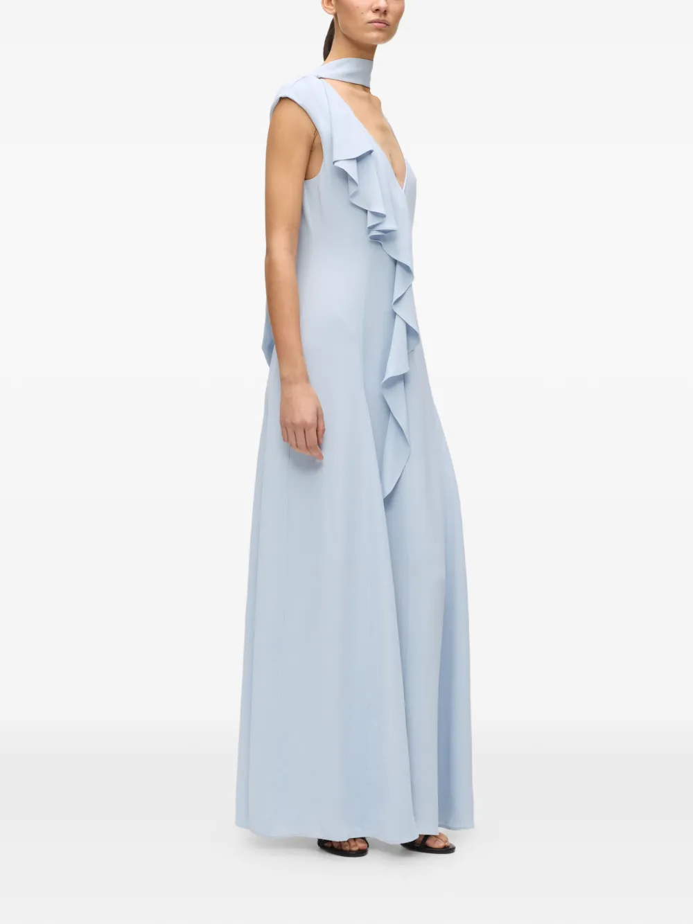 Karl Lagerfeld Maxi-jurk met ruches Blauw