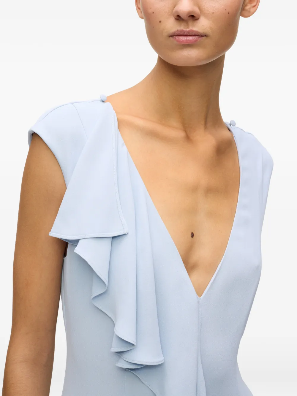 Karl Lagerfeld Maxi-jurk met ruches Blauw