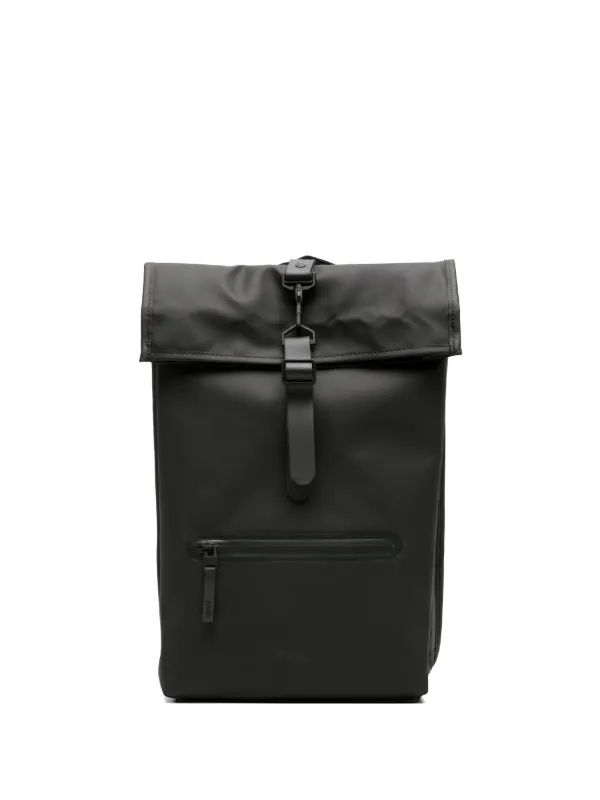rolltop rains backpack Sibu Rucksack Mini W2 'Dune' complemented by a front compartment with a coated zipper and multiple side pockets Rains Sibu Rolltop Rucksack Mini