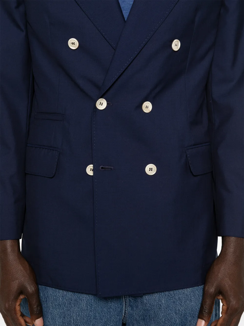Brunello Cucinelli Jack met dubbele rij knopen Blauw