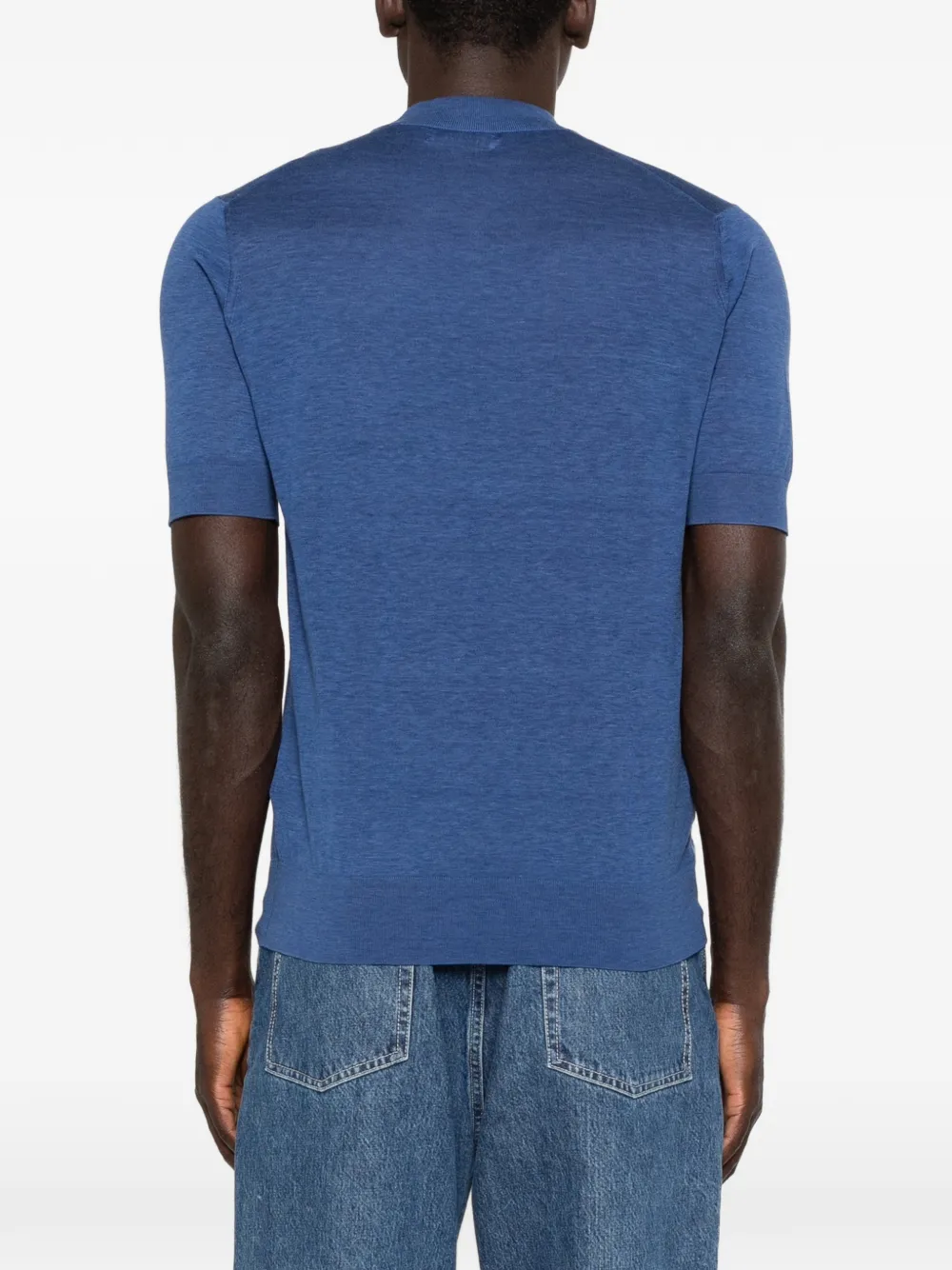 Brunello Cucinelli Trui met ronde hals en korte mouwen Blauw