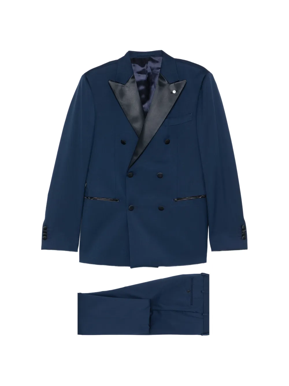 LUIGI BIANCHI MANTOVA double-breasted peak-lapel suit - Blu