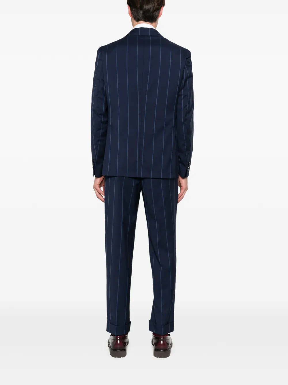  Luigi Bianchi Mantova Traje A Rayas Diplomáticas - Azul 