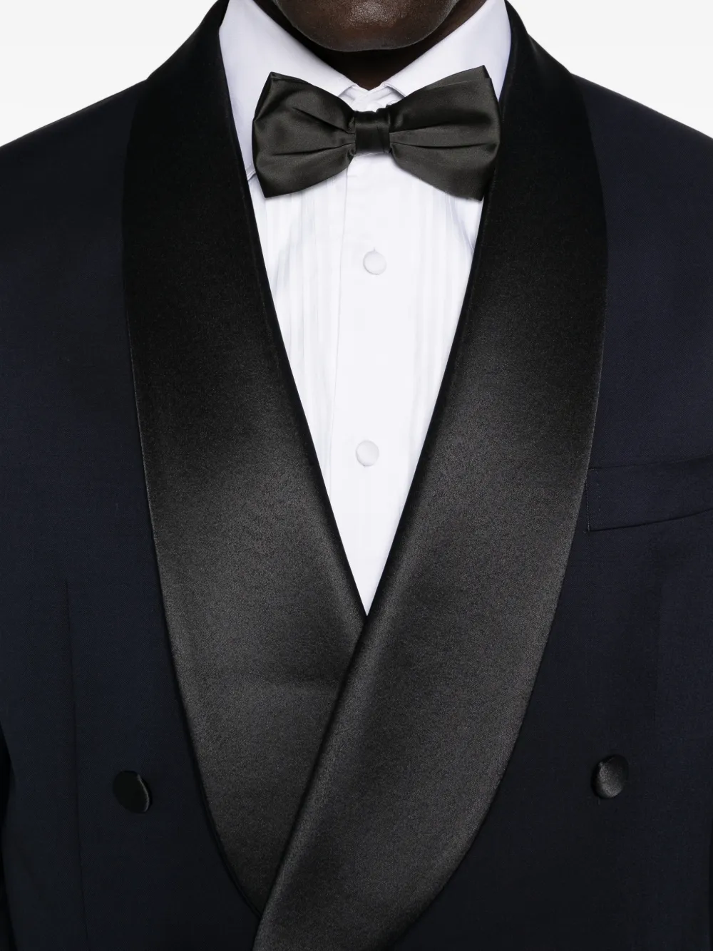 LUIGI BIANCHI MANTOVA Blazer met dubbele rij knopen en satijnen afwerking Blauw