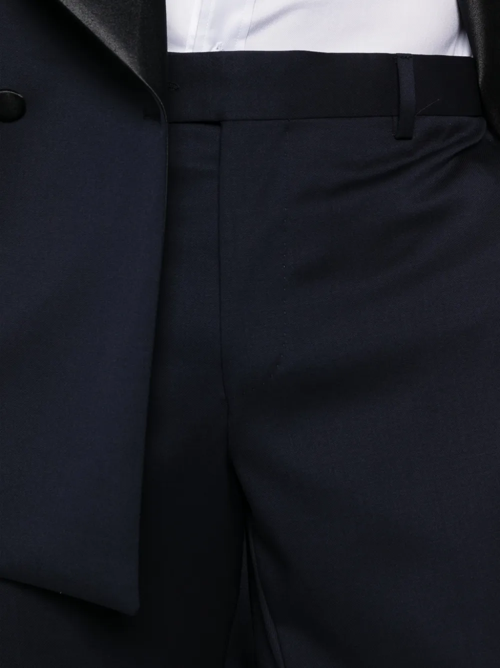 LUIGI BIANCHI MANTOVA Blazer met dubbele rij knopen en satijnen afwerking Blauw