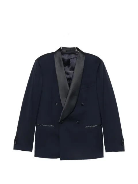 LUIGI BIANCHI MANTOVA double-breasted satin-trim suit