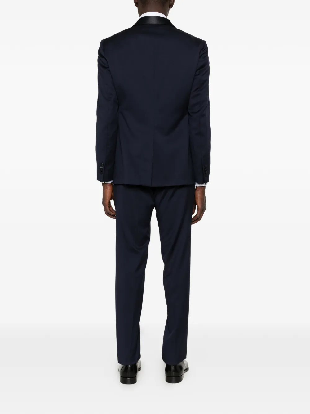 LUIGI BIANCHI MANTOVA Blazer met dubbele rij knopen en satijnen afwerking Blauw
