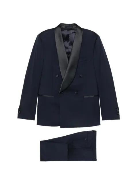 LUIGI BIANCHI MANTOVA double-breasted satin-trim suit