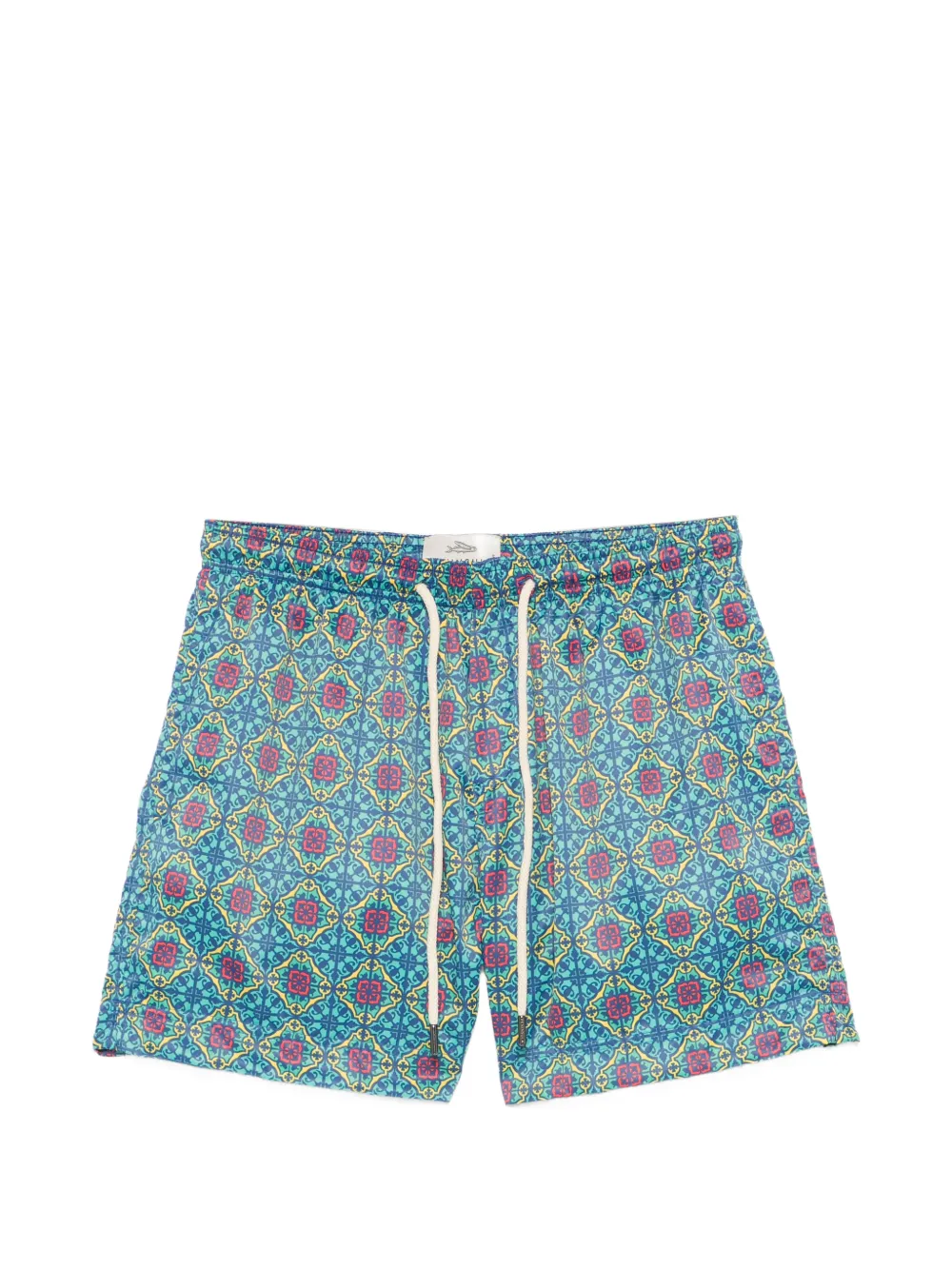 PENINSULA SWIMWEAR Panarea geometric-print drawstring swim shorts - Verde