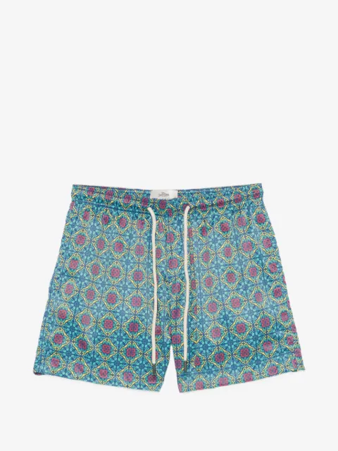 PENINSULA SWIMWEAR Panarea geometric-print drawstring swim shorts