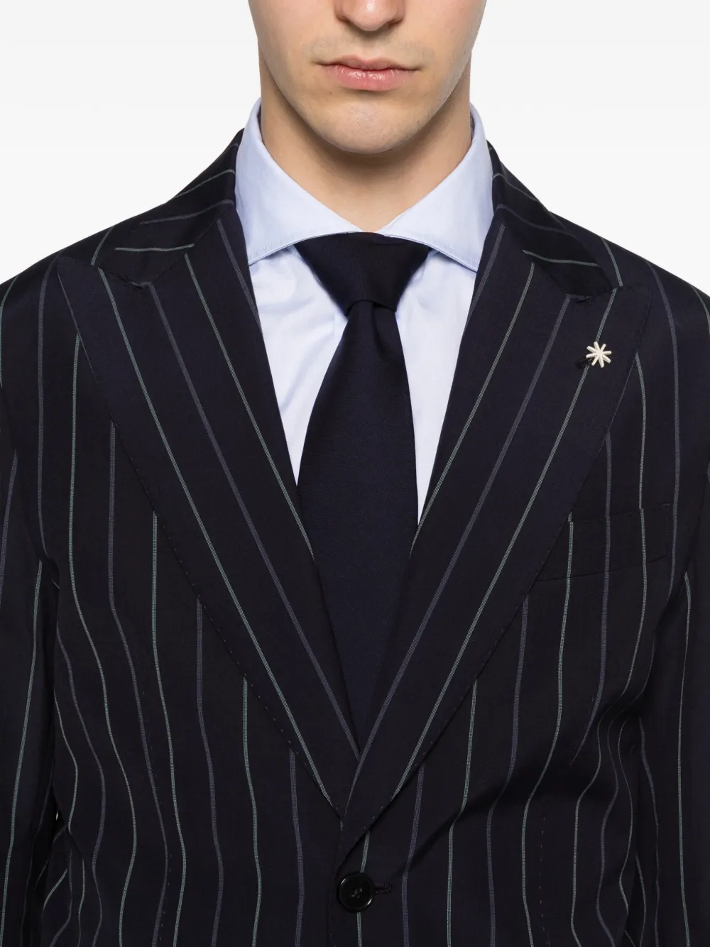 Manuel Ritz Pak met enkele rij knopen Blauw