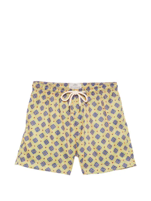 PENINSULA SWIMWEAR Pantelleria geometric-print drawstring swim shorts
