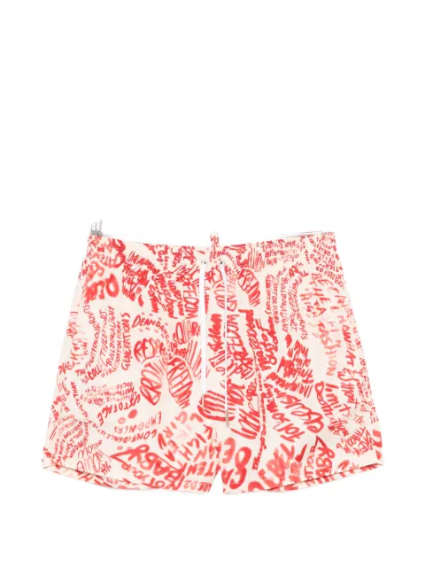 DSQUARED2 graffiti-print drawstring-waist swim shorts