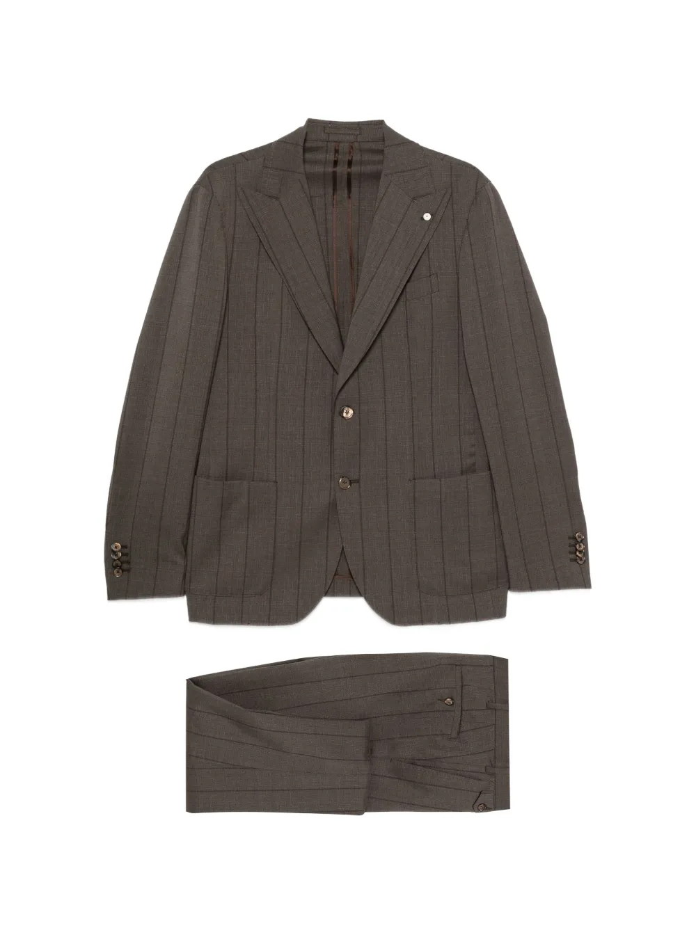 LUIGI BIANCHI MANTOVA pinstripe-pattern suit - Marrone