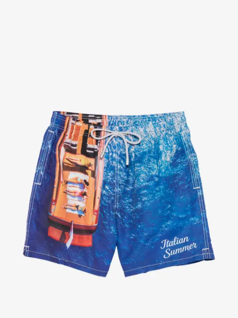 MC2 Saint Barth Gustavia boat-print drawstring-waist swim shorts