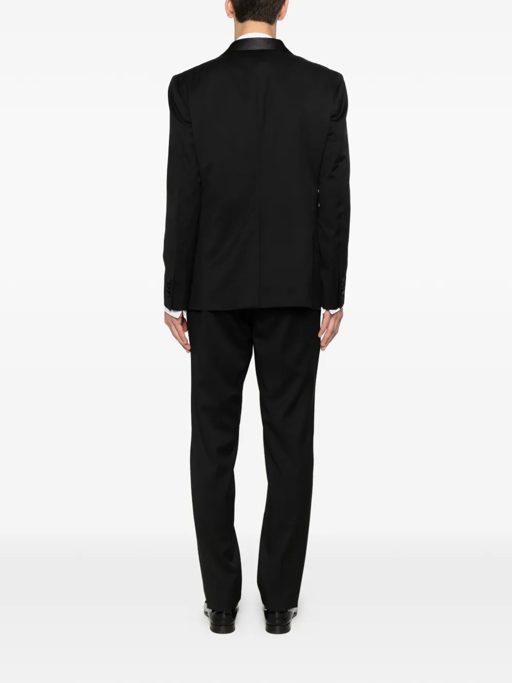 LUIGI BIANCHI MANTOVA Blazer met dubbele rij knopen en sjaalrevers Zwart
