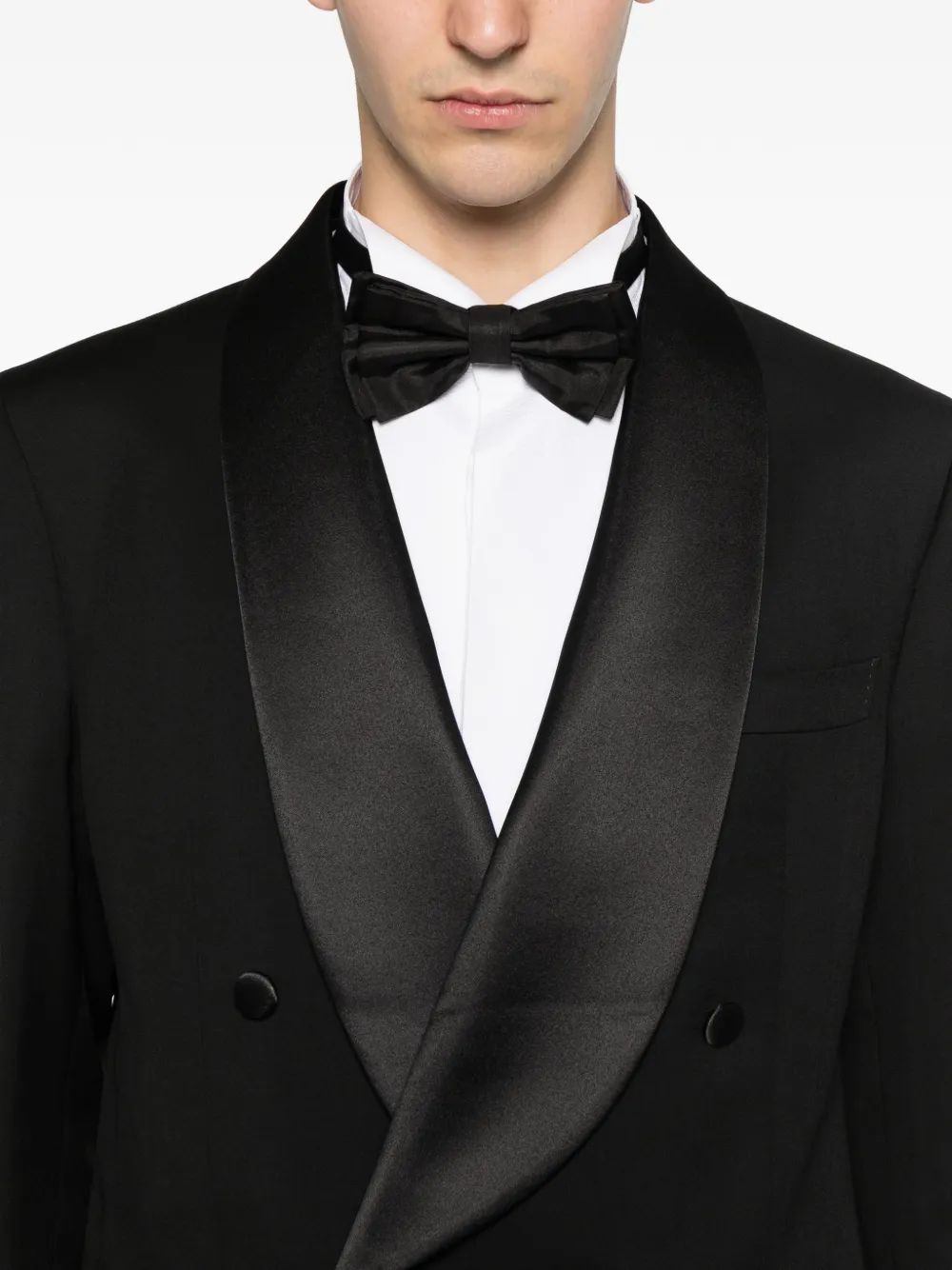 LUIGI BIANCHI MANTOVA Blazer met dubbele rij knopen en sjaalrevers Zwart