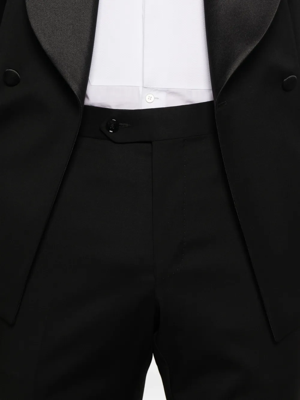 LUIGI BIANCHI MANTOVA Blazer met dubbele rij knopen en sjaalrevers Zwart